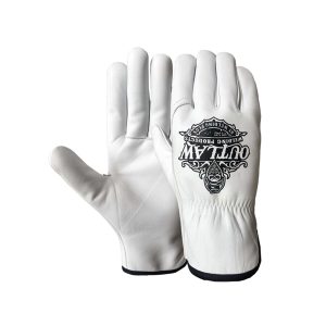 Goat Crust Natural White Leather gloves Outlaw